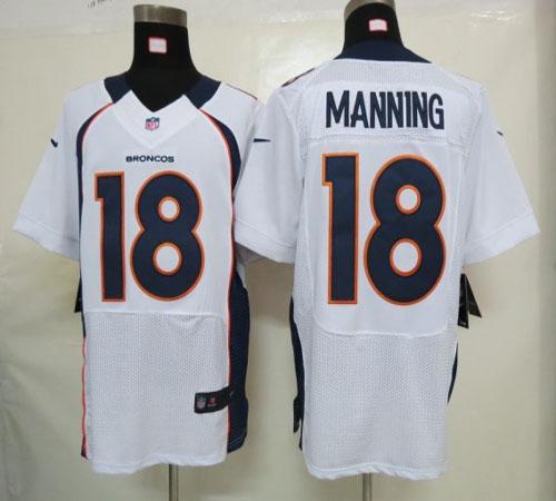 Nike Broncos #18 Peyton Manning White Men's Stitched NFL Elite Jersey