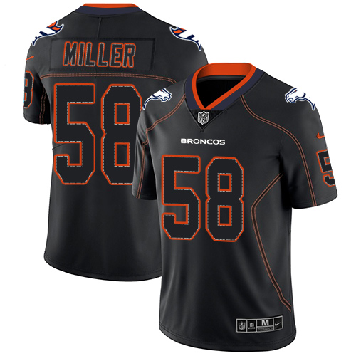 Nike Broncos #58 Von Miller Lights Out Black Men's Stitched NFL Limited Rush Jersey - Click Image to Close