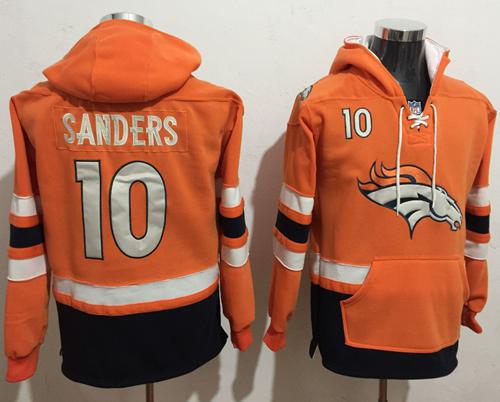 Nike Broncos #10 Emmanuel Sanders Orange/Navy Blue Name & Number Pullover NFL Hoodie