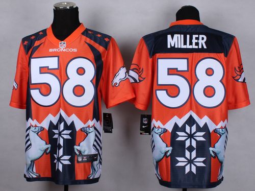 Nike Broncos #58 Von Miller Orange Men's Stitched NFL Elite Noble Fashion Jersey