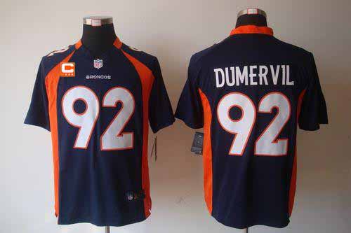 Nike Broncos #92 Elvis Dumervil Navy Blue Alternate With C Patch Men's Stitched NFL Game Jersey