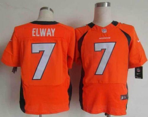 Nike Broncos #7 John Elway Orange Team Color Men's Stitched NFL Elite Jersey