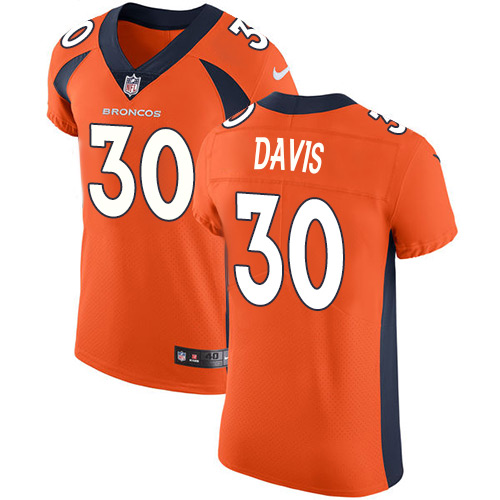 Nike Broncos #30 Terrell Davis Orange Team Color Men's Stitched NFL Vapor Untouchable Elite Jersey