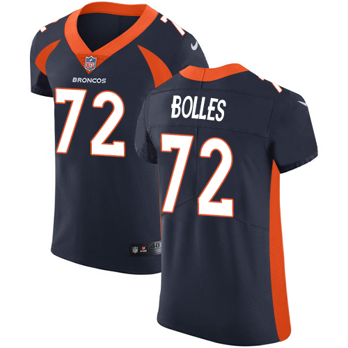 Nike Broncos #72 Garett Bolles Navy Blue Alternate Men's Stitched NFL Vapor Untouchable Elite Jersey - Click Image to Close