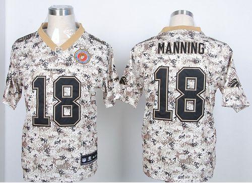 Nike Broncos #18 Peyton Manning Camo USMC Men's Stitched NFL Elite Jersey