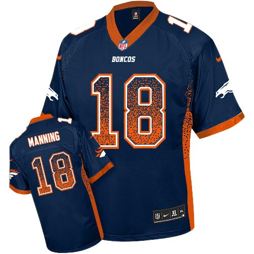 Nike Broncos #18 Peyton Manning Navy Blue Alternate Men's Stitched NFL Elite Drift Fashion Jersey - Click Image to Close