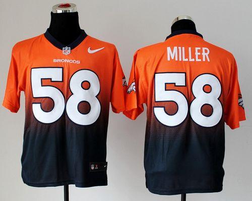 Nike Broncos #58 Von Miller Orange/Navy Blue Men's Stitched NFL Elite Fadeaway Fashion Jersey