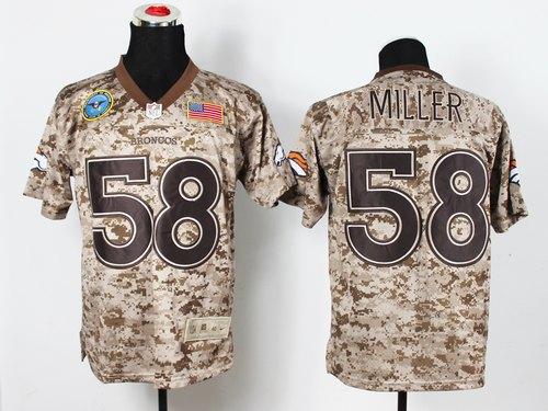 Nike Broncos #58 Von Miller Camo Men's Stitched NFL New Elite USMC Jersey - Click Image to Close