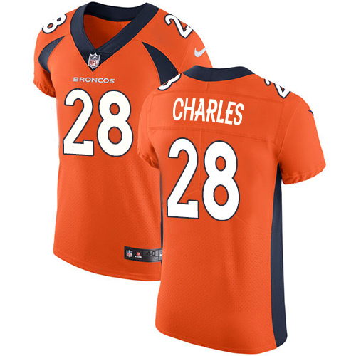 Nike Broncos #28 Jamaal Charles Orange Team Color Men's Stitched NFL Vapor Untouchable Elite Jersey