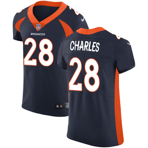 Nike Broncos #28 Jamaal Charles Navy Blue Alternate Men's Stitched NFL Vapor Untouchable Elite Jersey