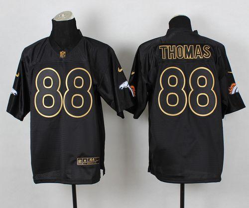 Nike Broncos #88 Demaryius Thomas Black Gold No. Fashion Men's Stitched NFL Elite Jersey