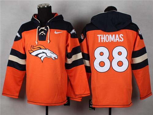 Nike Broncos #88 Demaryius Thomas Orange Player Pullover NFL Hoodie