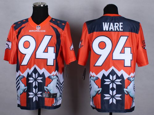 Nike Broncos #94 DeMarcus Ware Orange Men's Stitched NFL Elite Noble Fashion Jersey