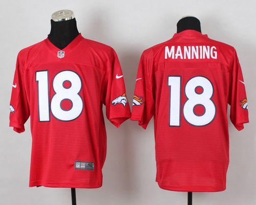 Nike Broncos #18 Peyton Manning Red Men's Stitched NFL Elite QB Practice Jersey