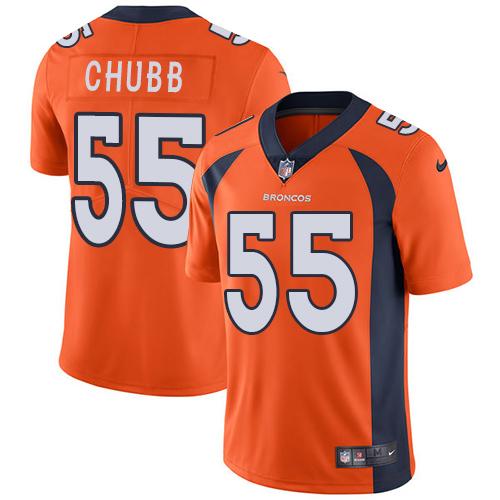 Nike Broncos #55 Bradley Chubb Orange Team Color Men's Stitched NFL Vapor Untouchable Limited Jersey - Click Image to Close