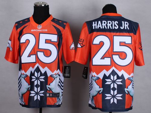 Nike Broncos #25 Chris Harris Jr Orange Men's Stitched NFL Elite Noble Fashion Jersey