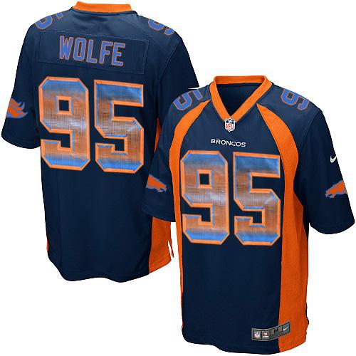 Nike Broncos #95 Derek Wolfe Navy Blue Alternate Men's Stitched NFL Limited Strobe Jersey