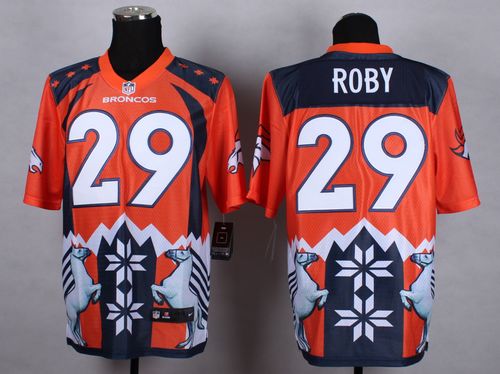 Nike Broncos #29 Bradley Roby Orange Men's Stitched NFL Elite Noble Fashion Jersey