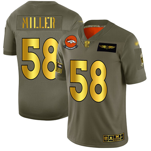 Broncos #58 Von Miller Camo/Gold Men's Stitched Football Limited 2019 Salute To Service Jersey - Click Image to Close