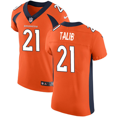 Nike Broncos #21 Aqib Talib Orange Team Color Men's Stitched NFL Vapor Untouchable Elite Jersey