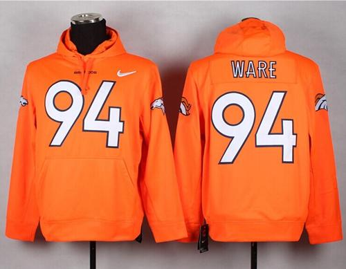 Denver Broncos #94 DeMarcus Ware Orange Pullover NFL Hoodie