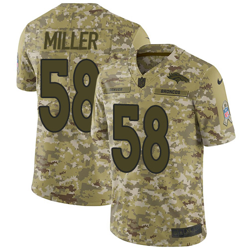 Nike Broncos #58 Von Miller Camo Men's Stitched NFL Limited 2018 Salute To Service Jersey