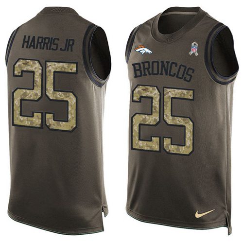 Nike Broncos #25 Chris Harris Jr Green Men's Stitched NFL Limited Salute To Service Tank Top Jersey - Click Image to Close