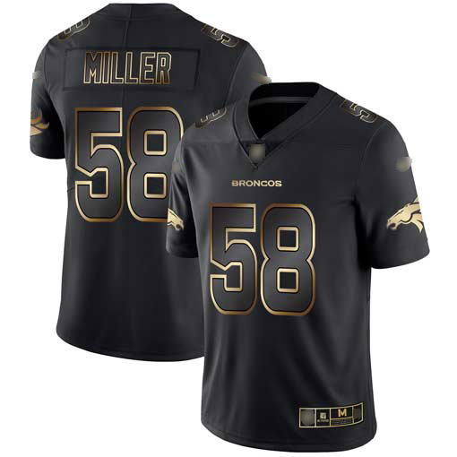 Broncos #58 Von Miller Black/Gold Men's Stitched Football Vapor Untouchable Limited Jersey