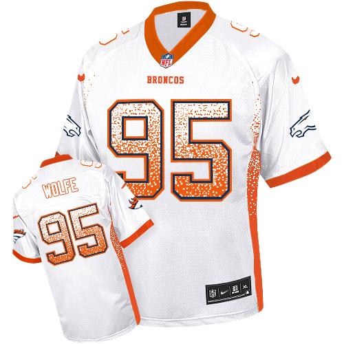 Nike Broncos #95 Derek Wolfe White Men's Stitched NFL Elite Drift Fashion Jersey - Click Image to Close