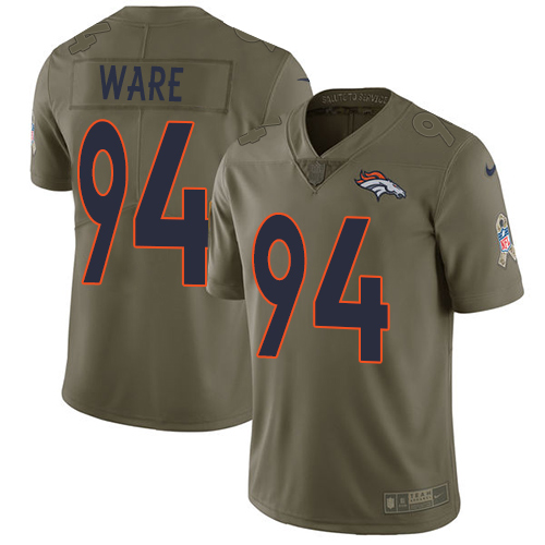 Nike Broncos #94 DeMarcus Ware Olive Men's Stitched NFL Limited 2017 Salute to Service Jersey - Click Image to Close