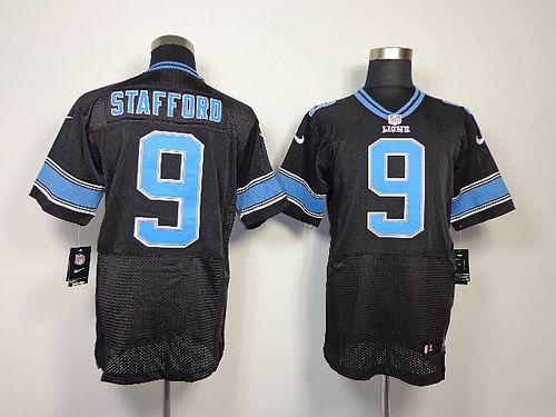 Nike Lions #9 Matthew Stafford Black Alternate Men's Stitched NFL Elite Jersey