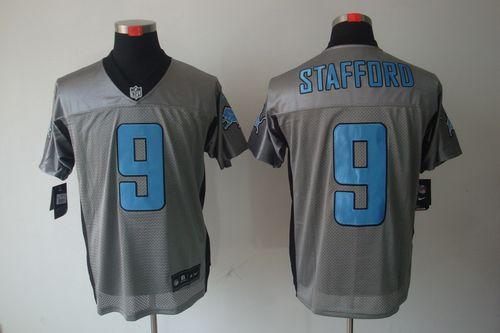 Nike Lions #9 Matthew Stafford Grey Shadow Men's Stitched NFL Elite Jersey