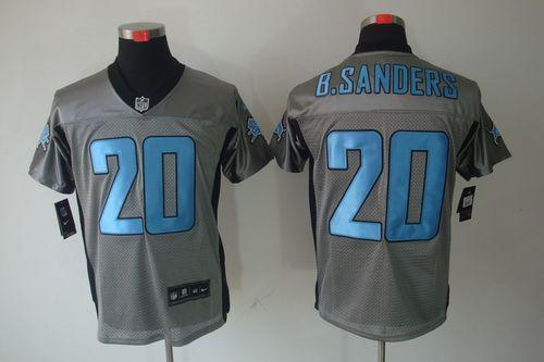 Nike Lions #20 Barry Sanders Grey Shadow Men's Stitched NFL Elite Jersey