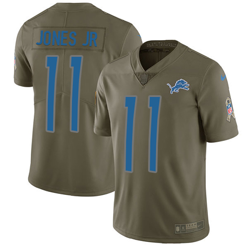 Nike Lions #11 Marvin Jones Jr Olive Men's Stitched NFL Limited 2017 Salute to Service Jersey