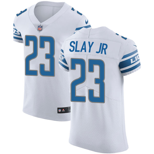 Nike Lions #23 Darius Slay Jr White Men's Stitched NFL Vapor Untouchable Elite Jersey - Click Image to Close