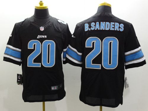 Nike Lions #20 Barry Sanders Black Alternate Men's Stitched NFL Elite Jersey