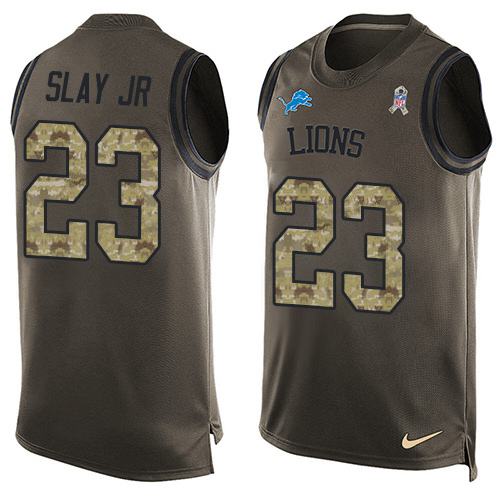 Nike Lions #23 Darius Slay Jr Green Men's Stitched NFL Limited Salute To Service Tank Top Jersey