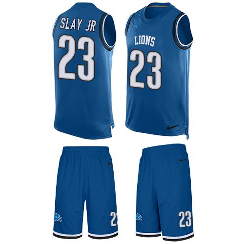 Nike Lions #23 Darius Slay Jr Blue Team Color Men's Stitched NFL Limited Tank Top Suit Jersey - Click Image to Close