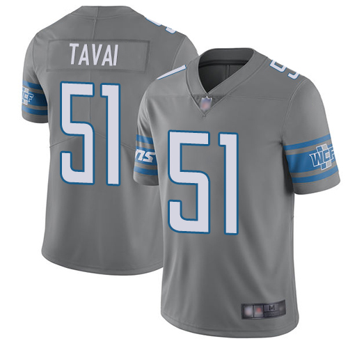 Lions #51 Jahlani Tavai Gray Men's Stitched Football Limited Rush Jersey