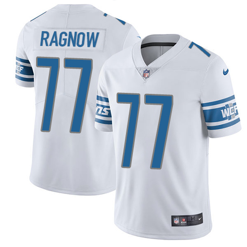 Nike Lions #77 Frank Ragnow White Men's Stitched NFL Vapor Untouchable Limited Jersey - Click Image to Close