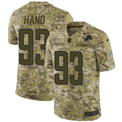 Nike Lions #93 Da'Shawn Hand Camo Men's Stitched NFL Limited 2018 Salute To Service Jersey