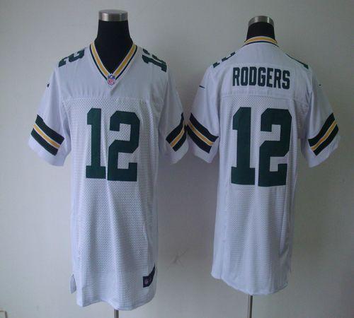 Nike Packers #12 Aaron Rodgers White Men's Stitched NFL Elite Jersey