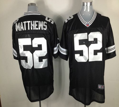 Nike Packers #52 Clay Matthews Black Shadow Men's Stitched NFL Elite Jersey