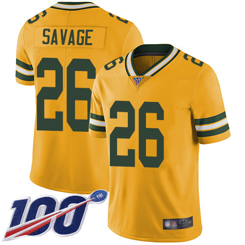 Packers #26 Darnell Savage Yellow Men's Stitched Football Limited Rush 100th Season Jersey - Click Image to Close