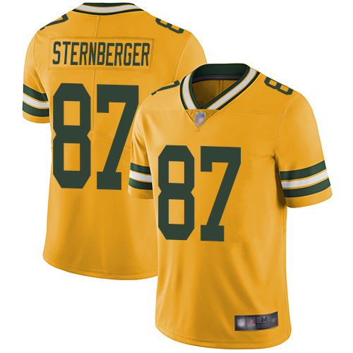 Packers #87 Jace Sternberger Yellow Men's Stitched Football Limited Rush Jersey - Click Image to Close