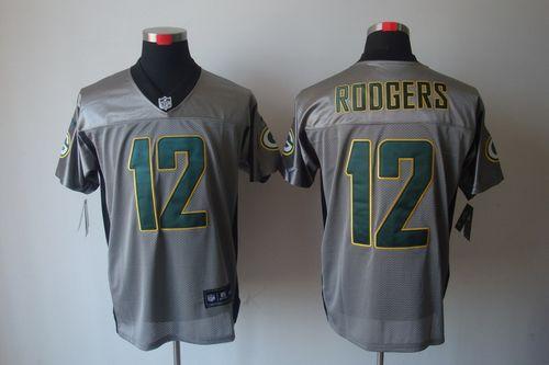 Nike Packers #12 Aaron Rodgers Grey Shadow Men's Stitched NFL Elite Jersey