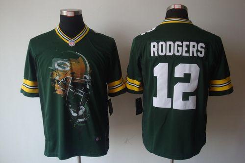 Nike Packers #12 Aaron Rodgers Green Team Color Men's Stitched NFL Helmet Tri-Blend Limited Jersey