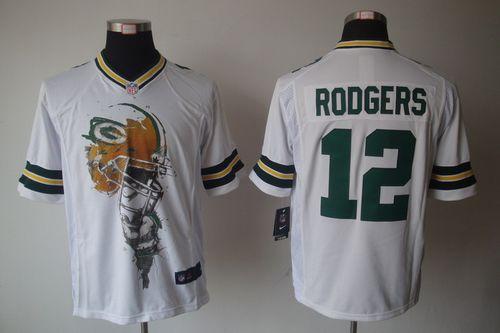 Nike Packers #12 Aaron Rodgers White Men's Stitched NFL Helmet Tri-Blend Limited Jersey