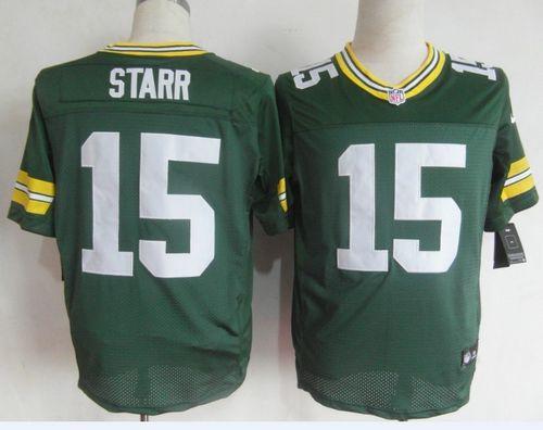 Nike Packers #15 Bart Starr Green Team Color Men's Stitched NFL Elite Jersey