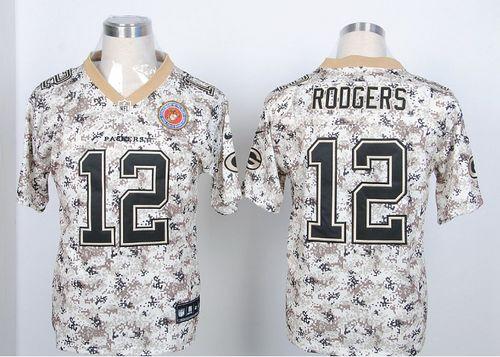 Nike Packers #12 Aaron Rodgers Camo USMC Men's Stitched NFL Elite Jersey